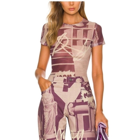 Miaou Mini Tee in Stone Mauve - Picture 1 of 11